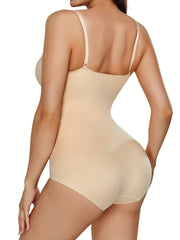 Full Body Shapewear V Neck Jumpsuit Tummy Control Bodysuit
