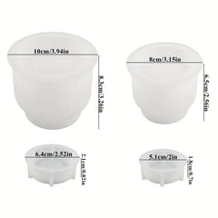 DIY Concrete Candle Jar Silicone Mold Gypsum Candle Holder Cement Vase Mold