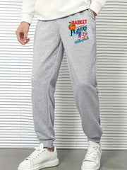 Men's Comfy Basketball Drawstring Joggers Loose Fit Pants