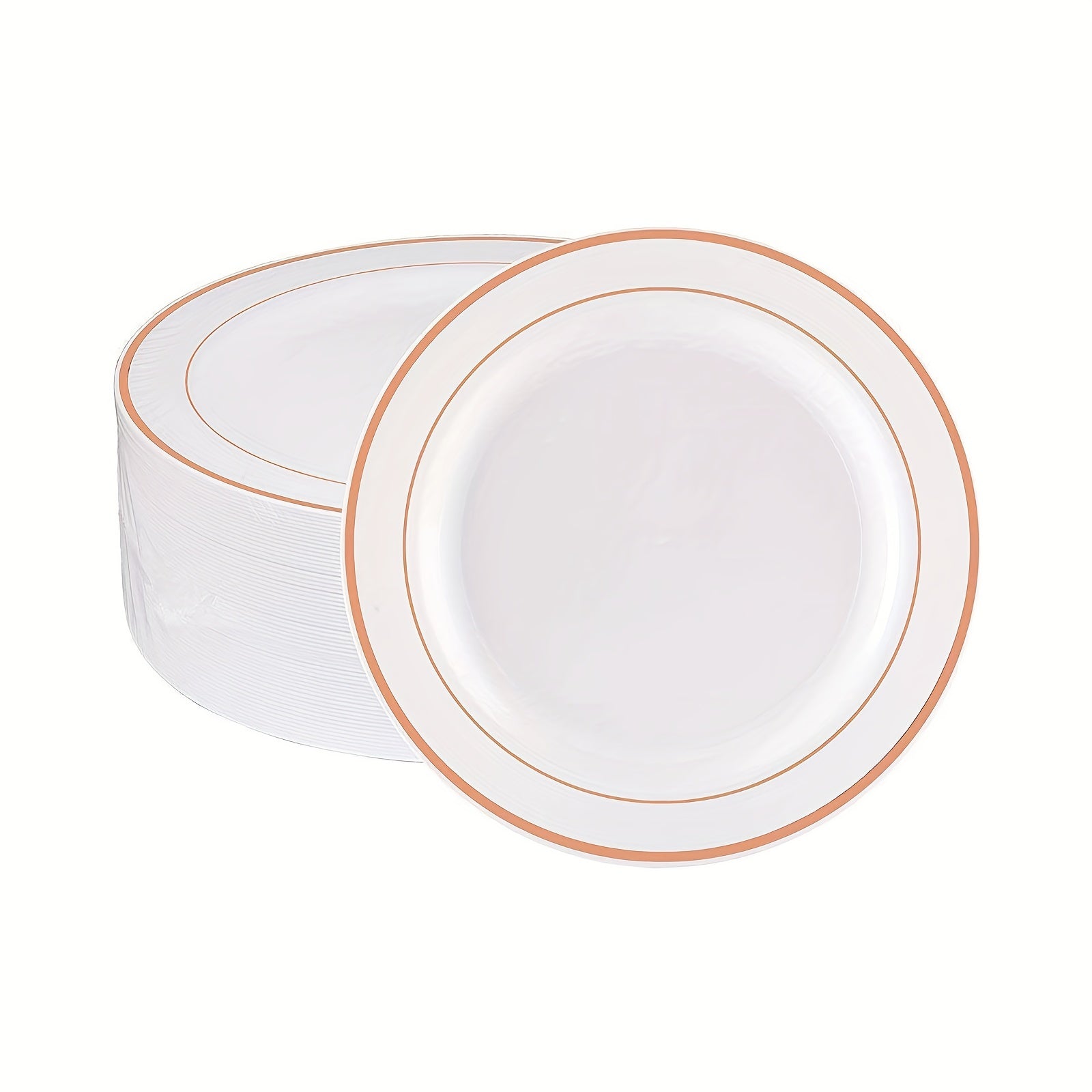 30pcs Fancy Wedding Plates with Golden Rim 19.05cm