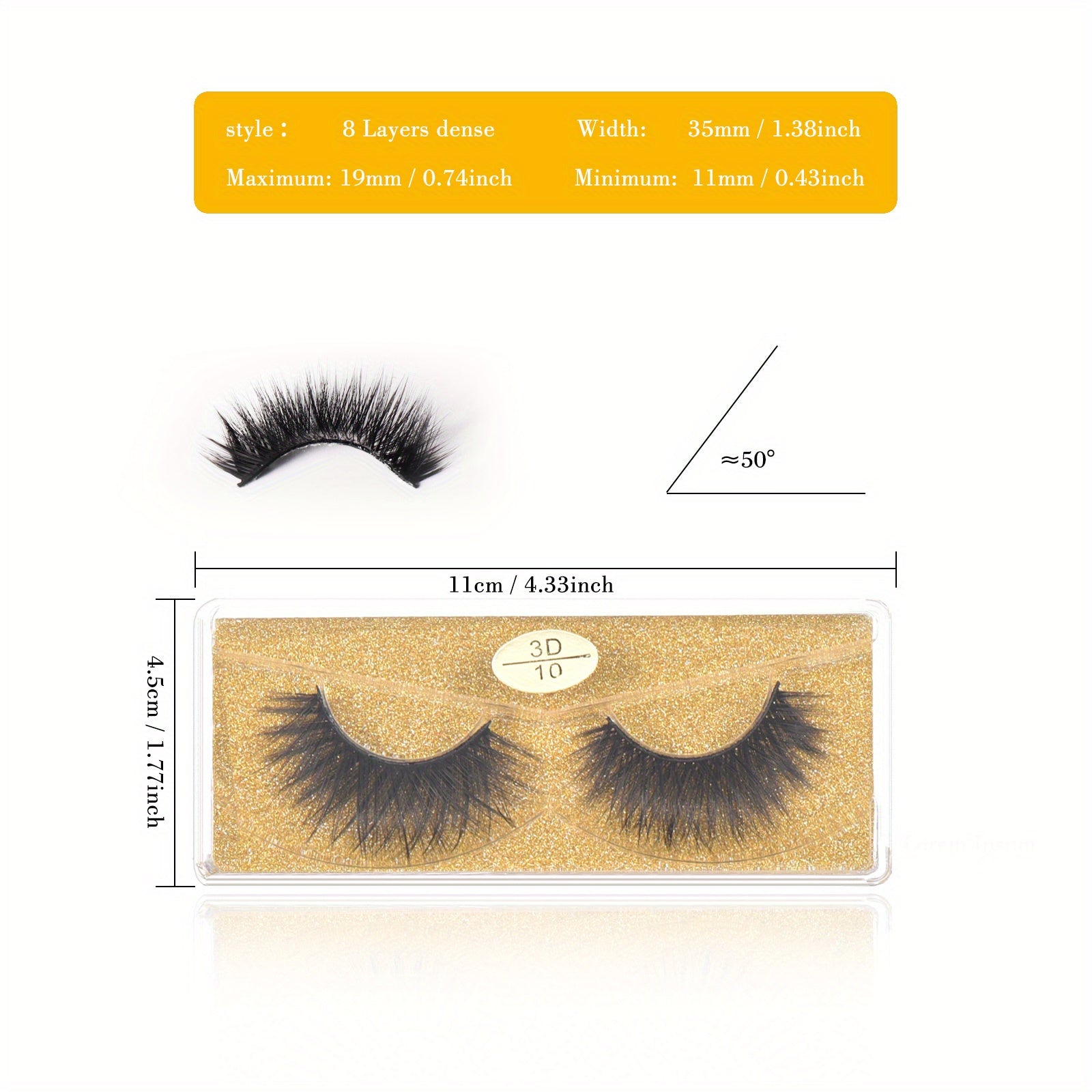 10 Styles 8 Layer False Eyelashes Long Lasting 3D Lashes Natural Look