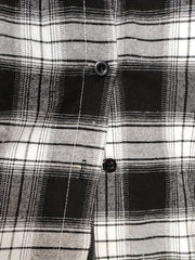 Plaid Print Long Sleeve Button Up Shirt Top