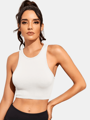 Sleeveless Sports Vest Women Chestless Pad Fitness Top Bodycon Seamless Knitted