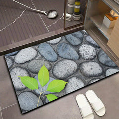 Stone Path Floor Mat Soft Non Slip Waterproof Stain Resistant