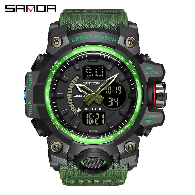 SANDA Boy's Sports Waterproof LED Military Watch