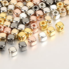 100pcs 3 4mm CCB Square Loose Spacer Beads Rose Golden Seed Beads