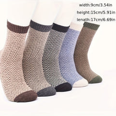 5 Pairs Winter Warm Knit Socks for Men Women