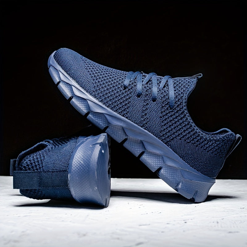 PLUS SIZE Men's Knit Breathable Running Shoes Lace Up Comfy Soft Sole Sneakers