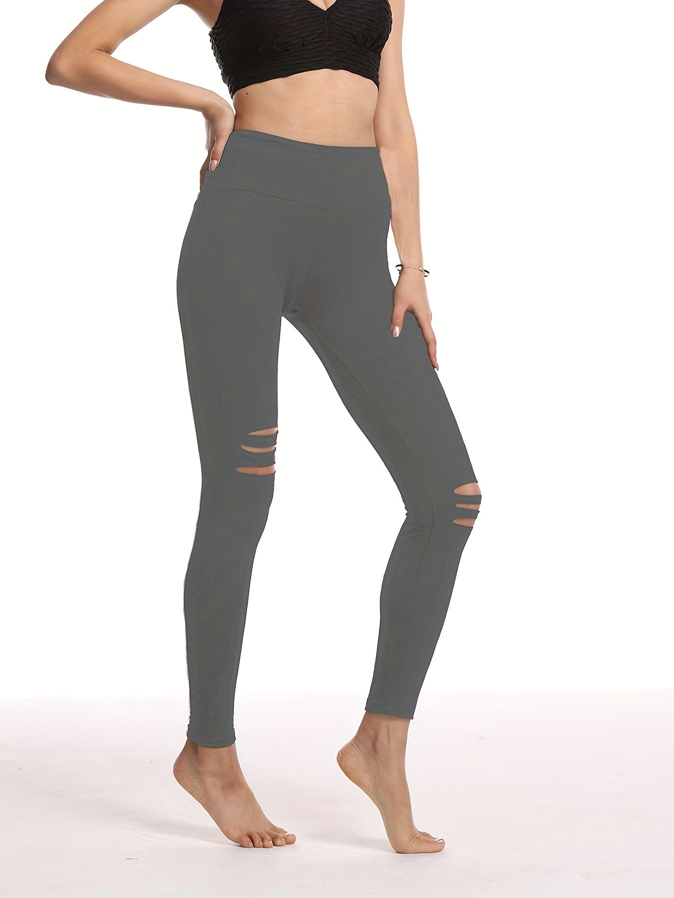 Rippled Yoga Leggings High Waist Hip lifting Fitness Workout Gym Pants