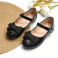 Girls Bowknot Dress Shoes Lightweight Non Slip Flat Sole Shoes