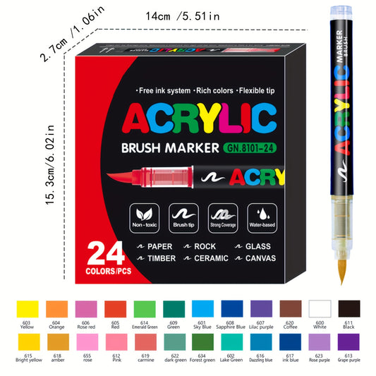 60pcs Odorless Soft Tip Markers with Flexible Brush Tips