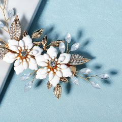 Rhinestone Crystal Pearl Bridal Hair Clip Flower Duck Billed Clip