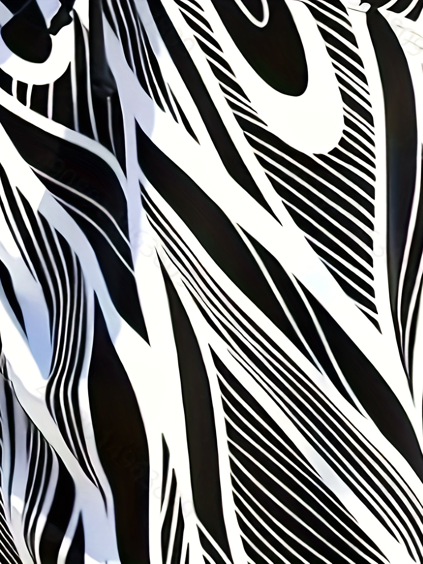 Geometric Print Knot Tank & Solid Shorts Swimsuit Set