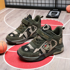 Boy's Camouflage Basketball Shoes Breathable Non Slip Sneakers
