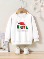 Christmas Gift Graphic Crew Neck Long Sleeve Sweatshirt for Kids