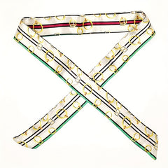 Classic Plaid Twilly Scarf Vintage Ribbon Neckerchief Satin Hair Ribbon