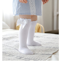 Girls Knee High Socks with Bow Detail