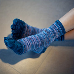 Men's 5-Toe Mid-Calf Socks, Sweat-Absorbing, Thickened, Outdoor Leisure