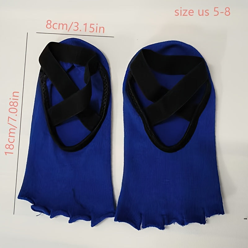 Women's Open Toe Yoga Socks Non Slip Cross Strap Sports Socks