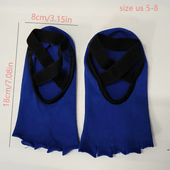 Women's Open Toe Yoga Socks Non Slip Cross Strap Sports Socks