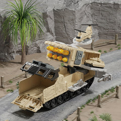 Tank Playset for Kids DIY Assembly Vehicle Toys with Missile Launcher