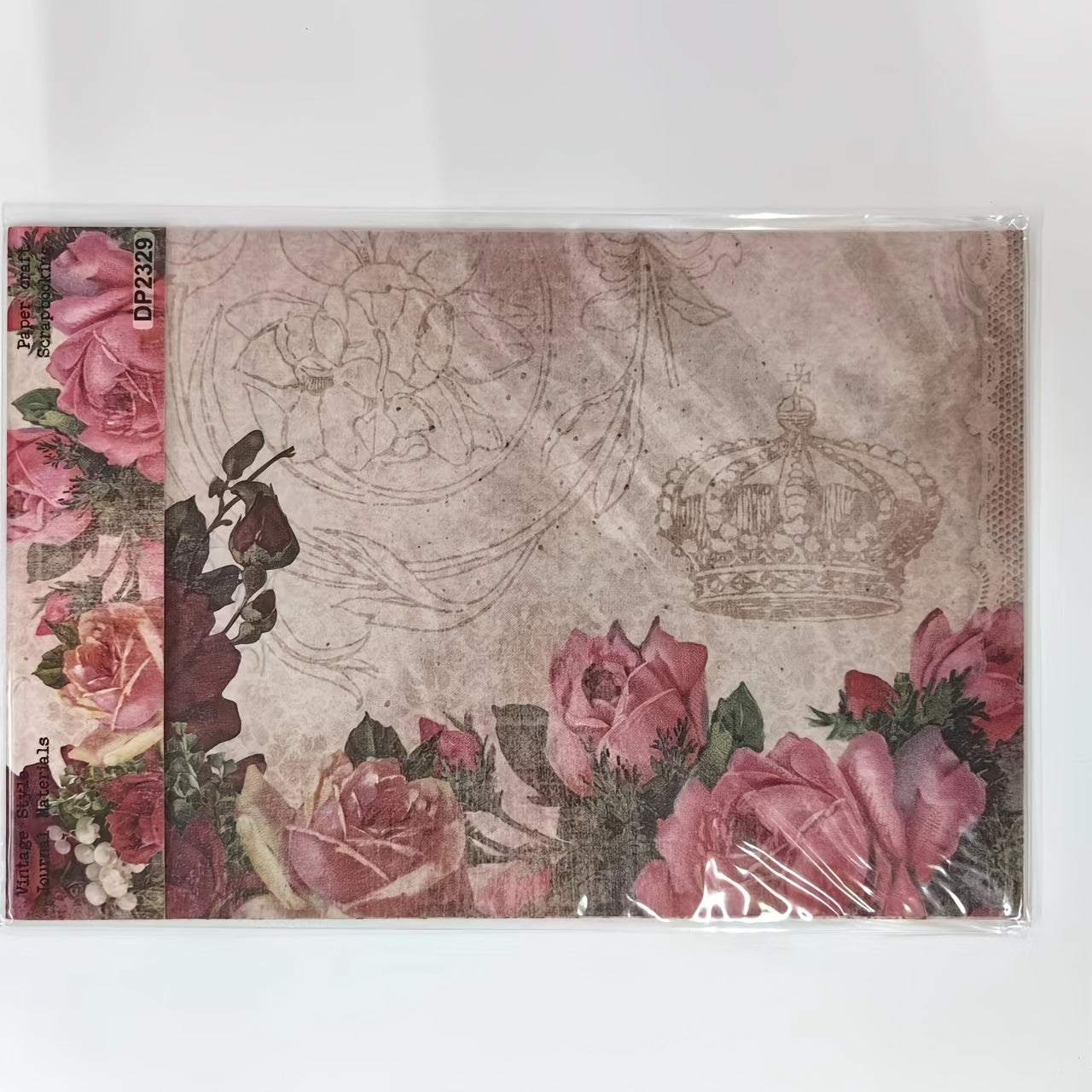 A5 Pink Rose Pattern Paper DIY Scrapbook Album Material