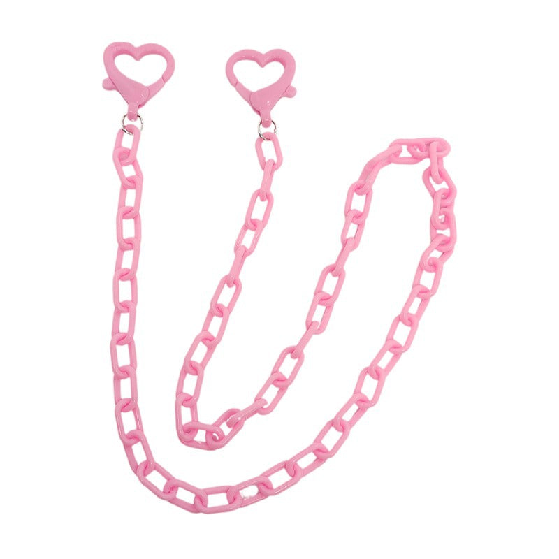Acrylic Mask Chain Heart Button Glasses Chain