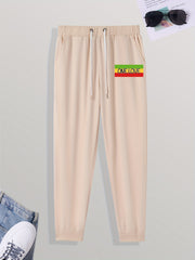 Men's Graffiti ONE LOVE Flag Pattern Printed Trousers