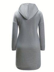 Waffle Hooded Sweatshirt Dress