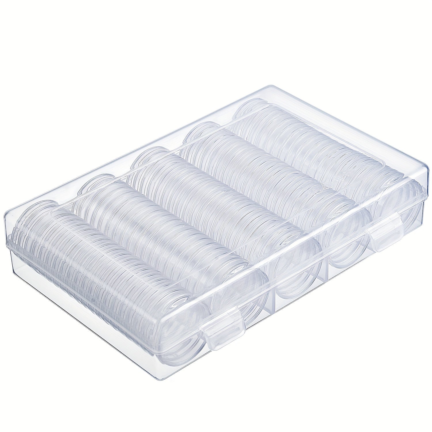 100pcs Coin Storage box 30mm Round Plastic Holder Organizer for Coin Collection