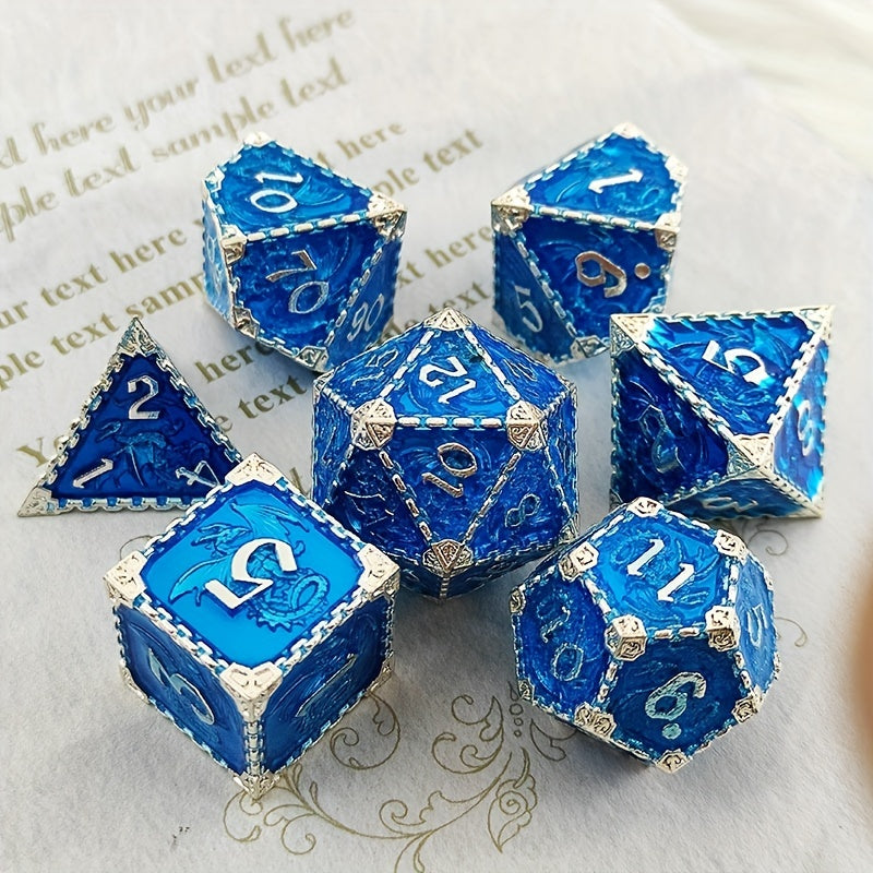 Metal Polyhedral Dice Set for D&D MTG RPG