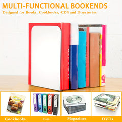 Metal Bookends with Anti Slip Pads for Books Magazines DVDs