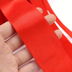 25 Yards Red Satin Ribbon For Bouquets Flowers Wedding Festivals Gift
