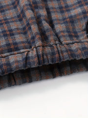 Boys Flannel Plaid Plush Pants Elastic Waist Kids Clothes