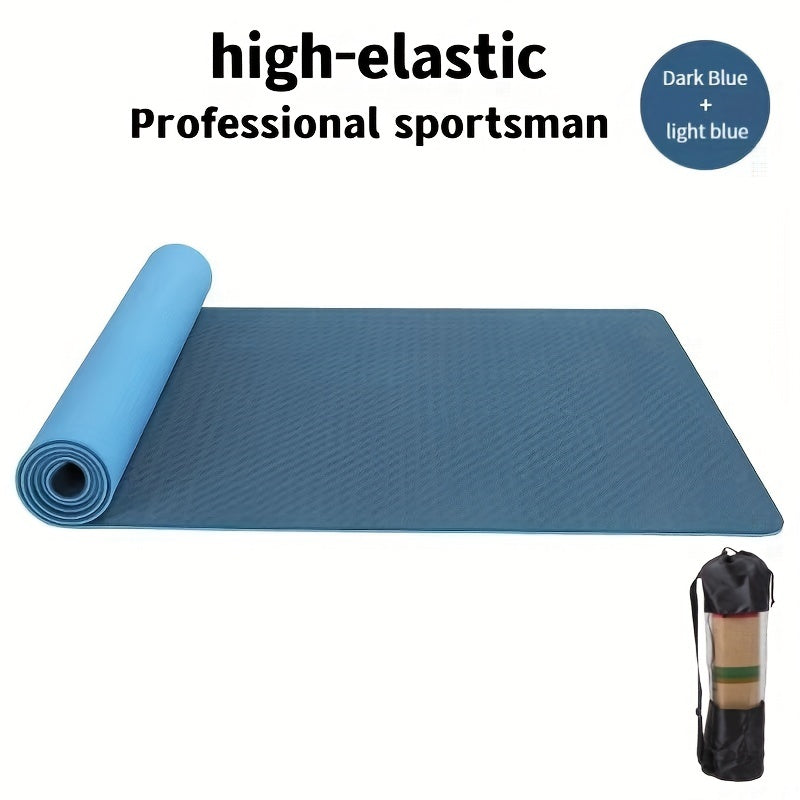 TPE Odorless Natural Rubber Yoga Mat Anti Slip Wear Resistant Exercise Mat
