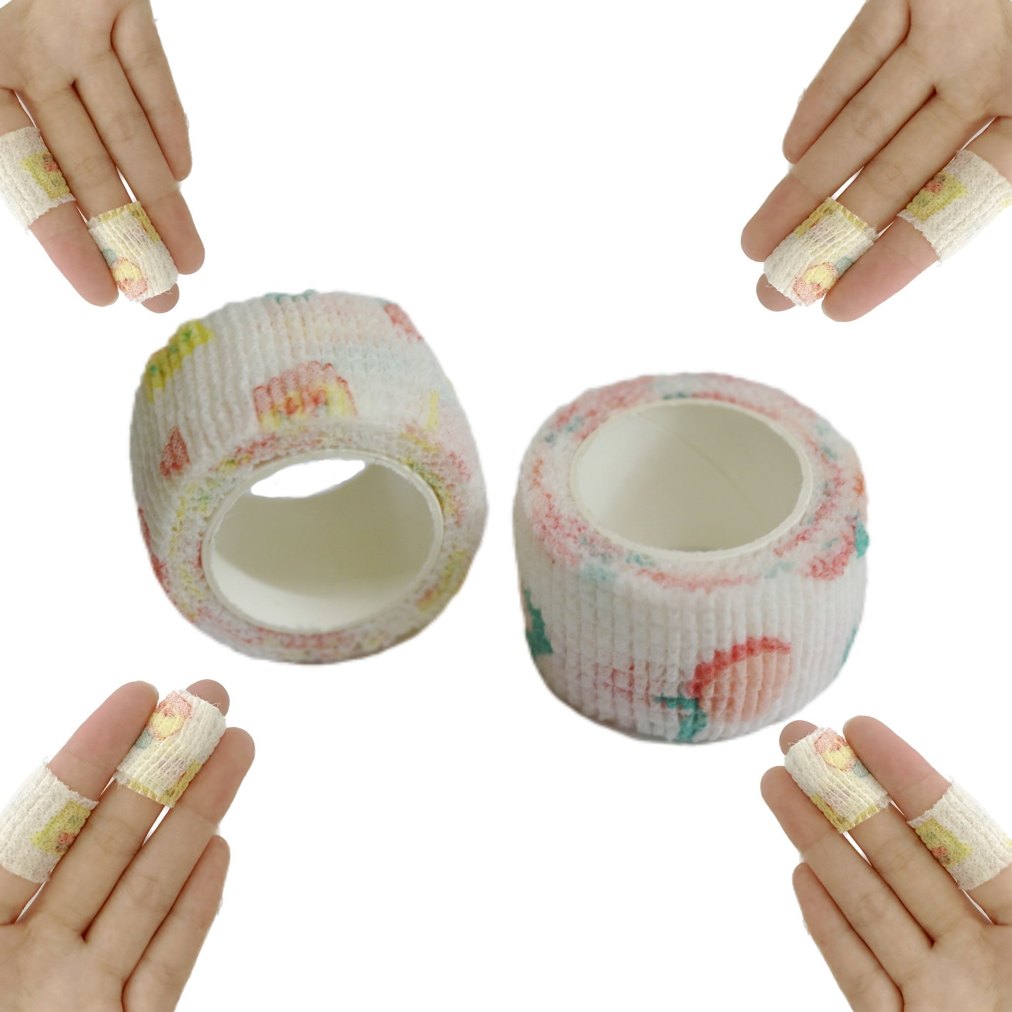 10 Packs Self Adhesive Bandage Wrap Rolls 2.54cm X 2 Yards