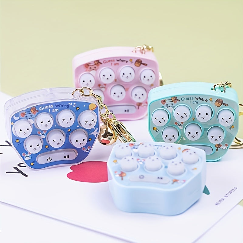 Whac A Mole Game Machine Keychain Pendant Handheld Game Console Toy