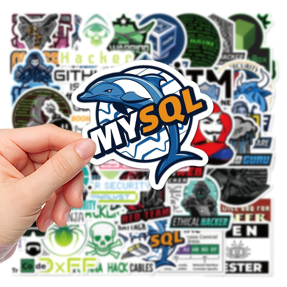 50 Unique Hacker Programming Stickers for Laptops Skateboards Helmets