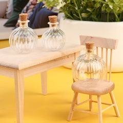 1/12 Dollhouse Glass Bottle Cork Cover Jar Vials Doll House Decor