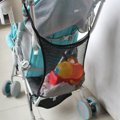 Stroller Storage Bag Adjustable Straps Universal Organizer Linen Mesh Bag
