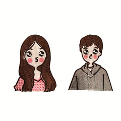 8pcs Cartoon Couples Iron On Patches Sew On Embroidered Applique Repair Patch