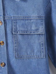 Boys Denim Jacket Long Sleeve Jeans Shirt Back School Outfit