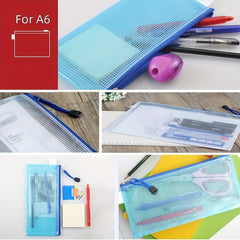 5pcs Zipper Mesh Envelope File Storage Bag Receipt Pencil Bag
