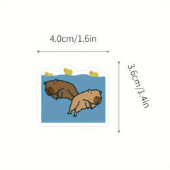 50 Funny Capybara Vinyl Waterproof Stickers for Laptop Phone Skateboard