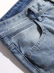 Men's Ripped Denim Shorts Loose Fit Distressed Casual Street Style