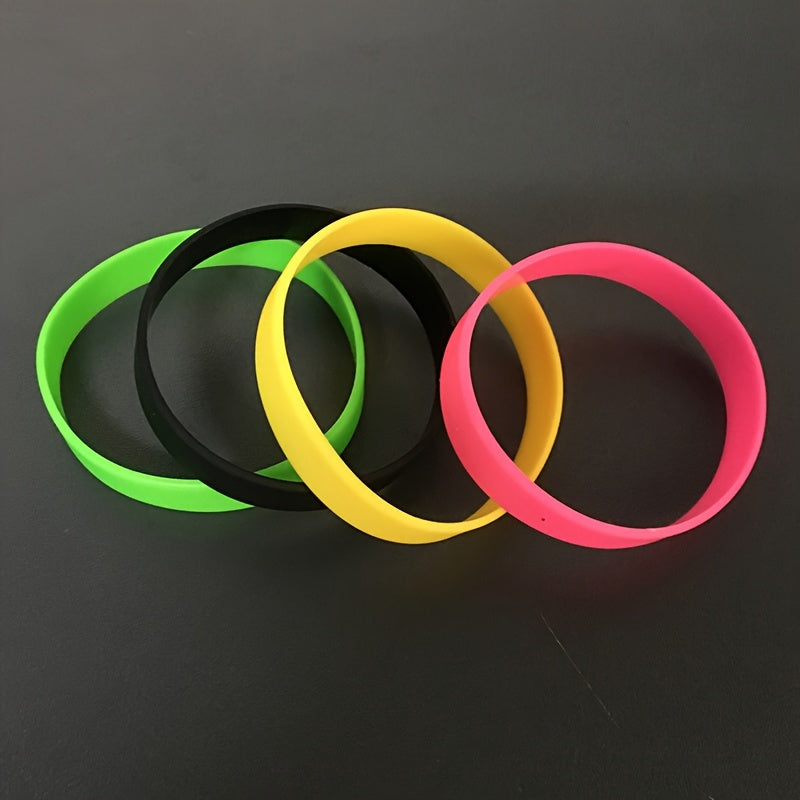 4 Pcs Silicone Sports Bracelet Activity Team Basketball Wristband