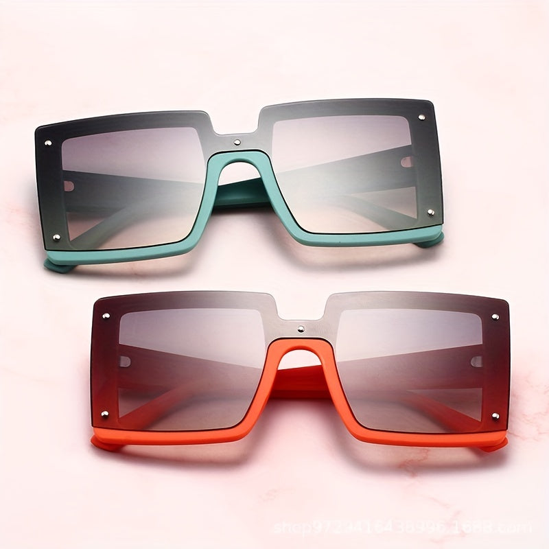 Ombre Square Sunglasses Thick Frame Glasses