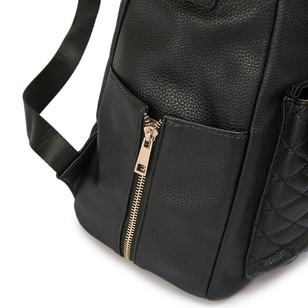 Large Capacity PU Mommy Bag with Matching Diaper Pad Backpack