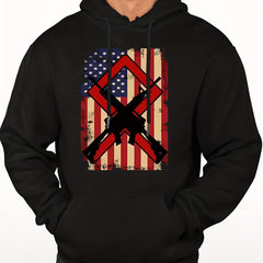Men's Flag Print Hooded Sweatshirt Long Sleeve Personalized S