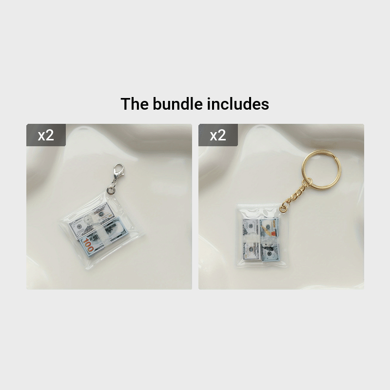 Mini Money Stack Bag Keychain Keyring Gift For Children Kids Accessories